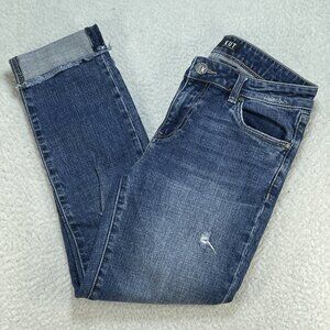 Kut From The Kloth Jeans Womens Size 0 Blue Amy Straight Leg Crop Cuffed 27x24